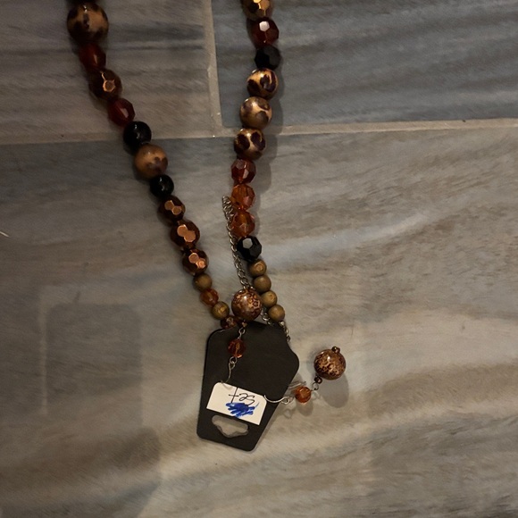 unbranded Jewelry - 2-piece Beaded Necklace with Earthy Tones